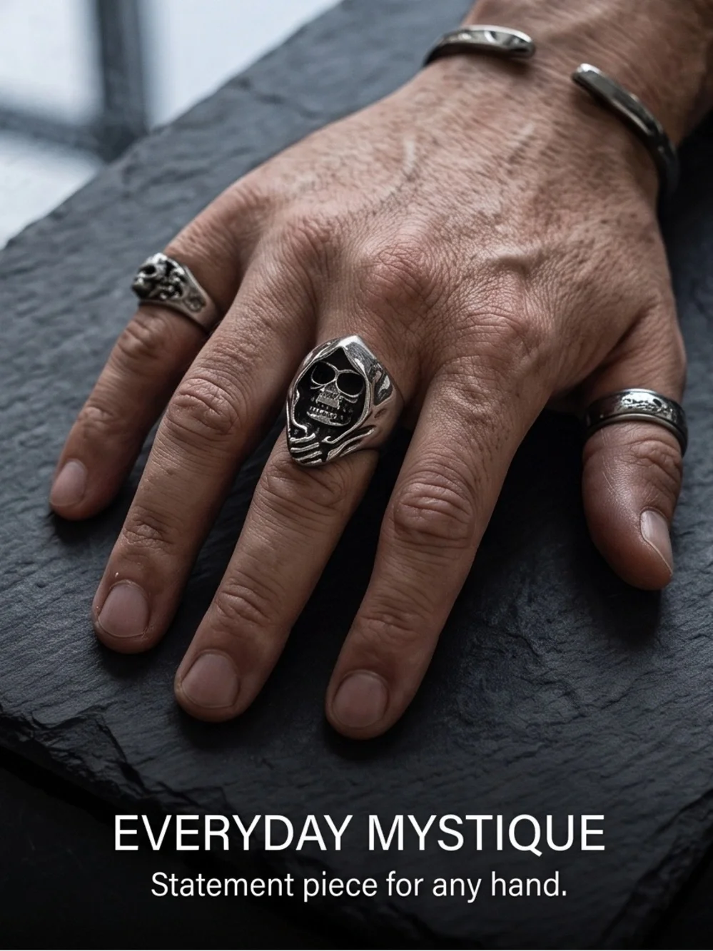 The Shadow Reaper Skull Ring Stainless Steel Size 9-1/2 NEW!